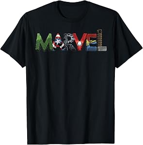 Marvel Avengers Character Text Portrait T-Shirt Small