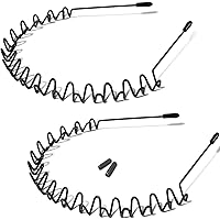 DOGOO Metal Hair Band for Men & Women, Unisex Black Wavy Spring Outdoor Sports Headbands, 2 Pcs
