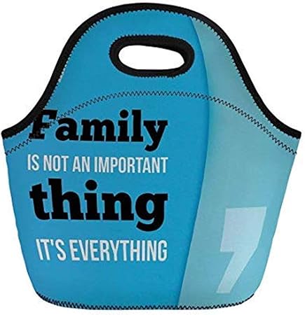 Famiglia La Famiglia E Tutto Tra Virgolette Frase Ispiratrice Design Moderno Blu Turchese Nero Per Bambini Borse Termiche Per Adulti Amazon It Casa E Cucina