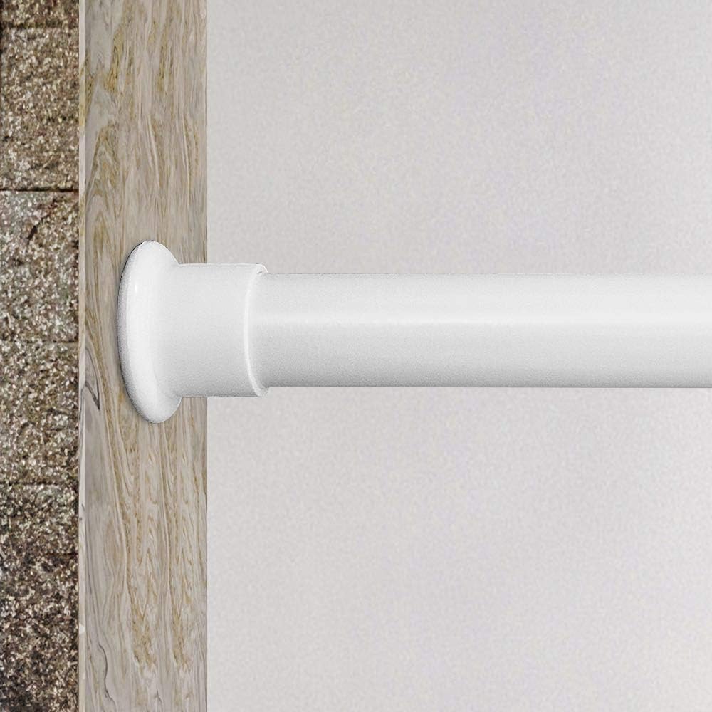 Amazon Com Jimmloo Tension Curtain Rod Shower Curtain Rod 42 83 Inches Tension Window Curtain Rods White Home Kitchen