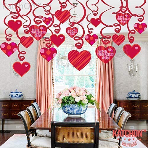 Valentines Decorations Hanging Heart Swirls - Pack of 46 | Valentines Day Decorations - Valentine's  - //coolthings.us