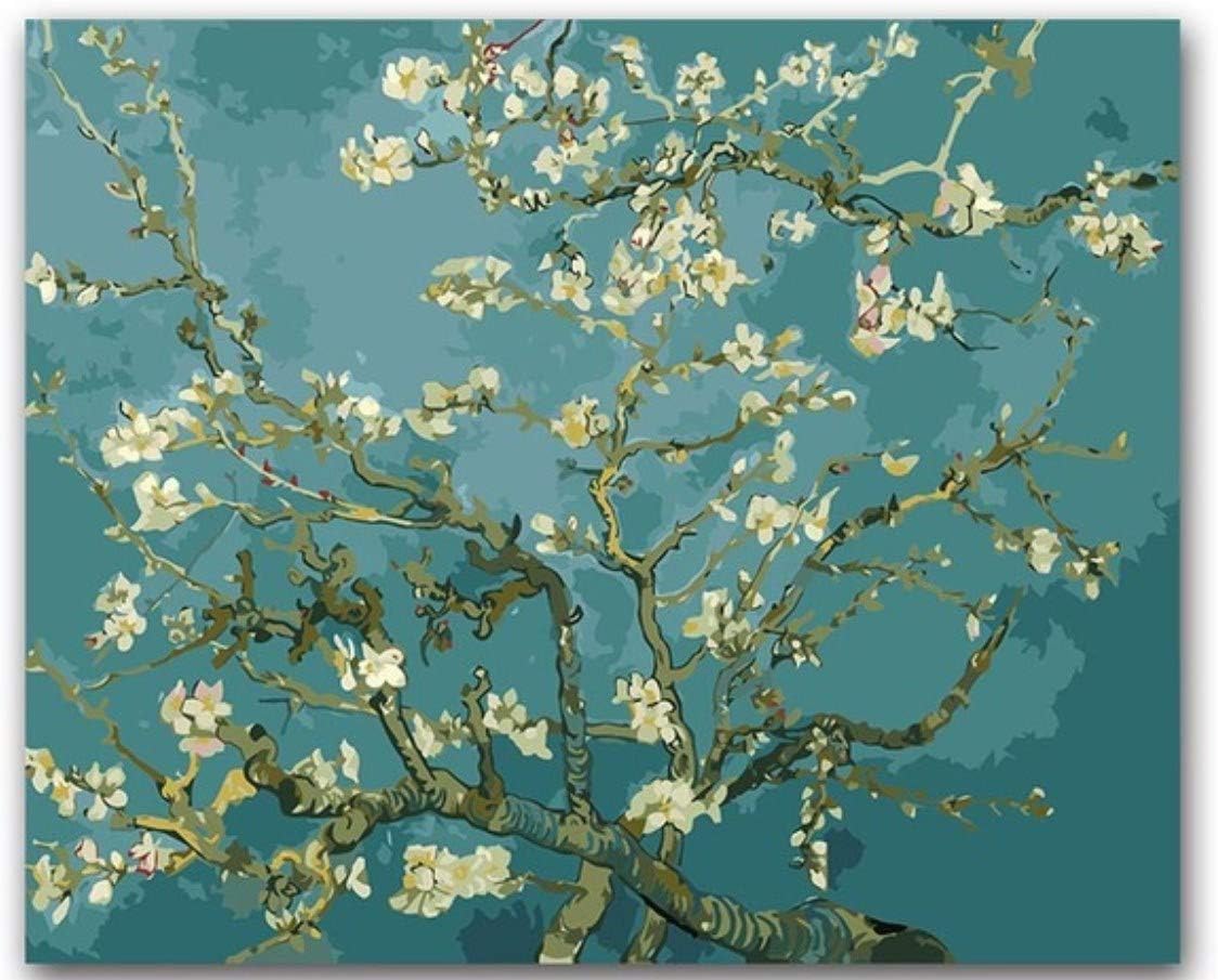 LISHIHAOZY Painting By Numbers Digital Painting By Numbers Vencent Van Gogh Apricot Blossom Tree Oil Paint By The Number On Canvas Draw For Coloring By Numbers