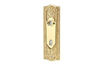 Door Back Plate Solid Brass Beaded With Keyhole 7 1/4" H | Renovator's Supply