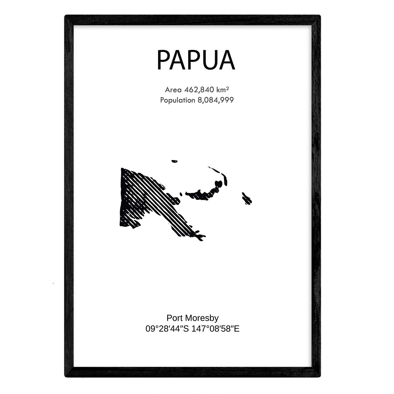Nacnic Poster of Papua. Sheets of countries and continents. A3 size
