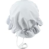 Treasure Gurus Colonial Amish Mob Cotton Hat Womens White Bonnet Poor Girl, Maid, or Pilgrim Costume