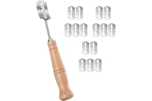 Fox Run Bread Lame Stainless Steel Scoring Knife with 15 Blades and Wood Handle, 7.25"