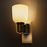 L LOHAS LED Night Lights Plug into Wall, Vintage Plug in Night Light | Dusk to Dawn Sensor,3000K Soft White, Dimmable 0-100LM, Rustic Farmhouse Nightlight for Bedroom,Bathroom,Stairs,Hallway