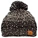 CC Confetti Ombre Big Pom Pom Warm Chunky Soft Stretch Knit Beanie Hat Black