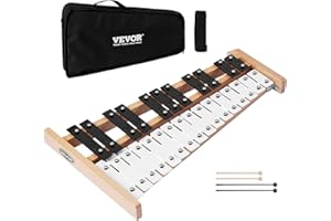 VEVOR Glockenspiel Xylophone, 27 Notes, Professional Xylophone Percussion Instrument, with Metal Keys, Includes 4 Mallets, Carrying Bag, Beginner Musical Instrument for Adults and Kids Music Teaching