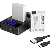GKUGEYGO LP-E8 Camera Battery &amp; Dual Charger Pack Compatible with Canon T2i/T3i/T4i/T5i/550D/600D