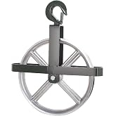 POPMOON Scaffold Hoist Pulley 12" Scaffolding Wheels Aluminum Pulley Wheel | Heavy Duty Ladder Hooks Pulley with Safety Latch Lock, Scaffold Pulley Hoist for Lifting with Rope Load 1000lbs