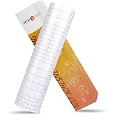HTVRONT Clear Self-Adhesive Laminating Vinyl Roll 12x50 FT | Back to School Supplies, Non Thermal Laminating Film, No Machine Needed, Clear Vinyl Laminate for Stickers