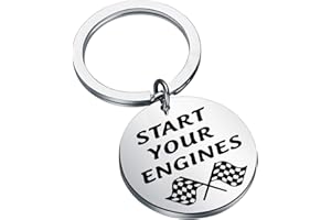 CENWA Race Day Gift Street Racing Gift Start Your Engines Keychain Checkered Flag Jewelry Car Racing Gift Drag Racing Gift