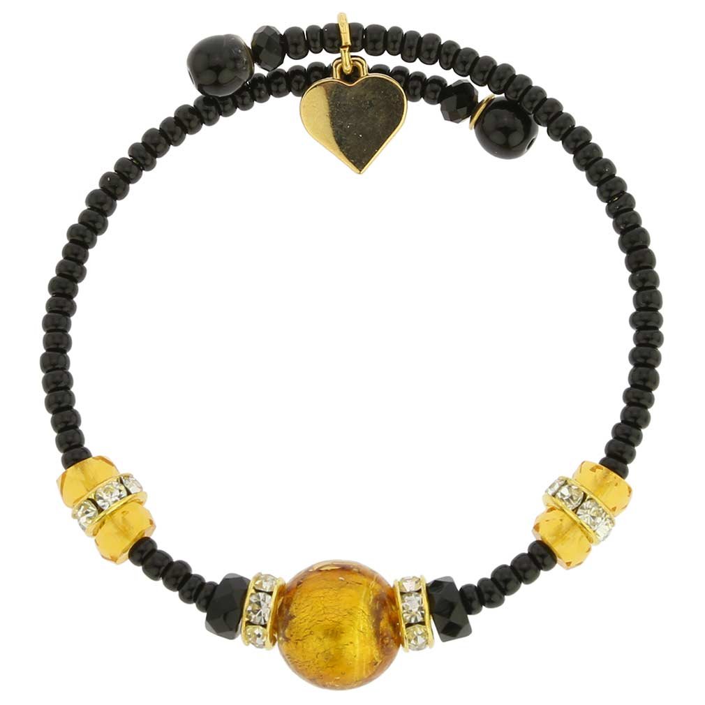 Glass Of Venice Carino Murano Glass Bracelet - Topaz Black