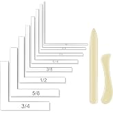 10 Pieces Creative Positioning Card Corners Helpers with Bone Folder Tool | 10 Corner Pieces, 2 Bone Folders for Creasing, Stamping Alignment Positioning in Card Making Scrapbook Craft Supplies