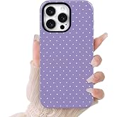 Lovmooful for iPhone 15 Pro Case Cute Polka Dot Design-Purple | Compatible for iPhone 15 Pro Case,Aesthetics,Bright,for Girls Women,Soft TPU+PC,Shockproof,More Protective,Girly