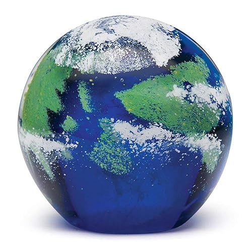 Handmade Glass Paperweight - Earth Glow - 4" Tall, One-of-a-kind. FREE SHIPPING to the lower 48 on orders over $35
