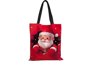 ANNA QUEEN Merry Christmas Canvas Tote Bag Shoulder Bag Handle Bag for Gym Yoga Weekender Picnic Beach Travel Kitchen