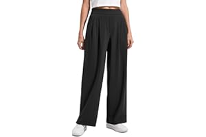CRZ YOGA 4-Way Stretch Wide Leg Work Pants for Women 29" - Bussiness Casual Trousers with Pockets
