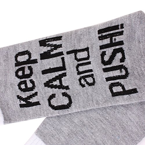 Non-Skid Push Socks,Labor Delivery Hospital Maternity Inspirational Pregnant Push Socks Baby Shower Gift for the Mom to Be (Grey)