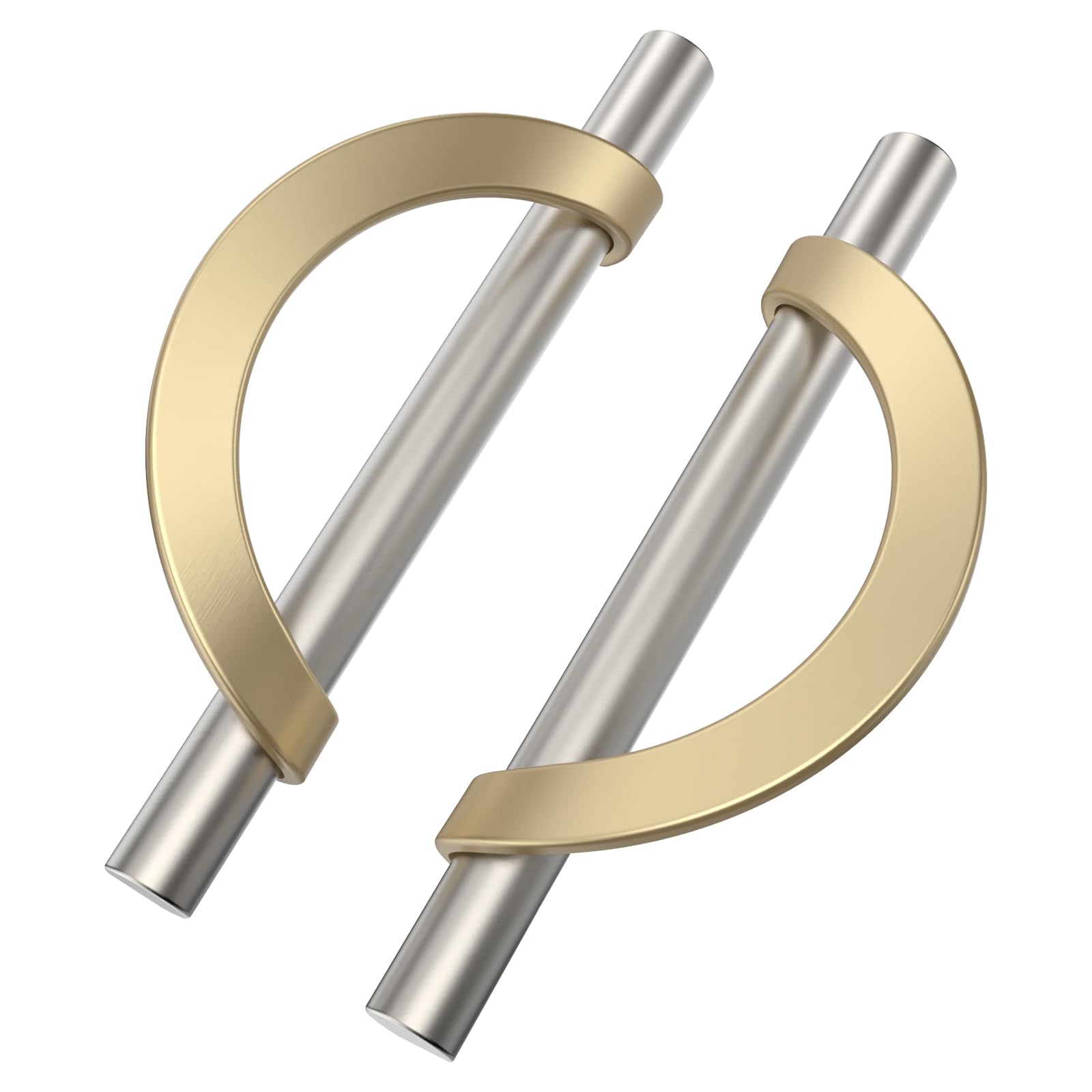 Photo 1 of 9BUILD 10 Pack Brushed Gold Cabinet Handles 3.75 Inch Brushed Satin Nickel Cabinet Pulls Kitchen Handles for Cabinets Kitchen Cabinet Hardware Gold Drawer Pulls