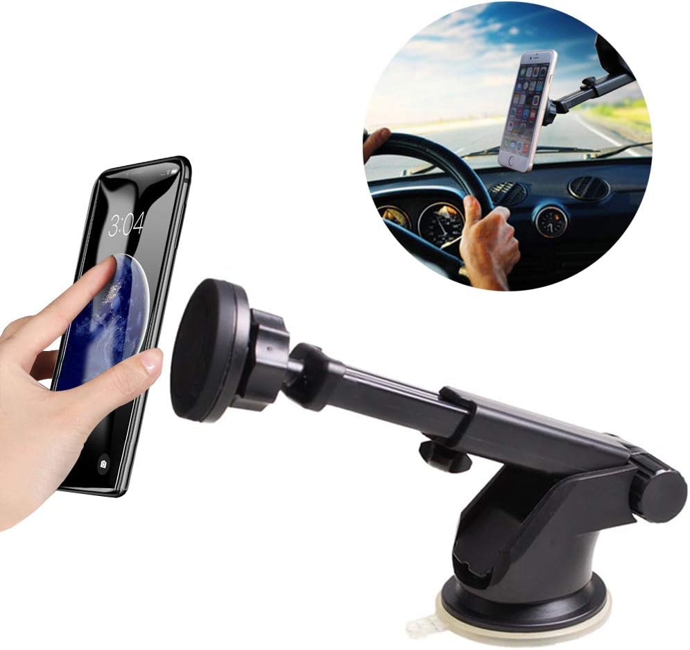 Enlllonish Car Phone Mount, Magnetic Windscreen Cars Holder Dashboard Cell Phone Dock Car Universal Mobile Car Cradle Compatible With iPhone Xs/XR/X 8 7 6 6s Plus,Samsung S10 S9 S8 Note 9,Huawei (A)