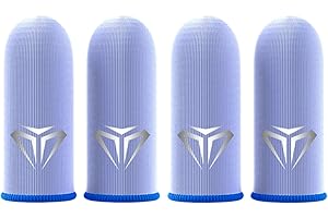 4 Pack Gaming Finger Sleeves Ultra-Thin Breathable Silver Fiber Mobile Gaming Finger Sleeves Fit Touchscreen Devices, Smooth 