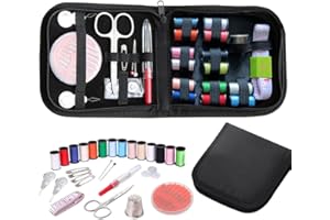 SHANDERBAR Sewing Kit with Case, Portable Needle and Thread Kit with Sewing Supplies and Accessories, Ideal for Adults,Beginners,Travelers,Home,Emergency, Includs Scissors,Measure Tape,Needle Threader and More