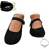 GHTRHSB Orthopedic Suede Ballet Mary Jane Flats for Women,Leopard Print Elegant Suede Comfy Slip-On Ballerina Shoes Women's Soft Breathable Mary Jane, Comfort Walking Driving Shoes with Straps