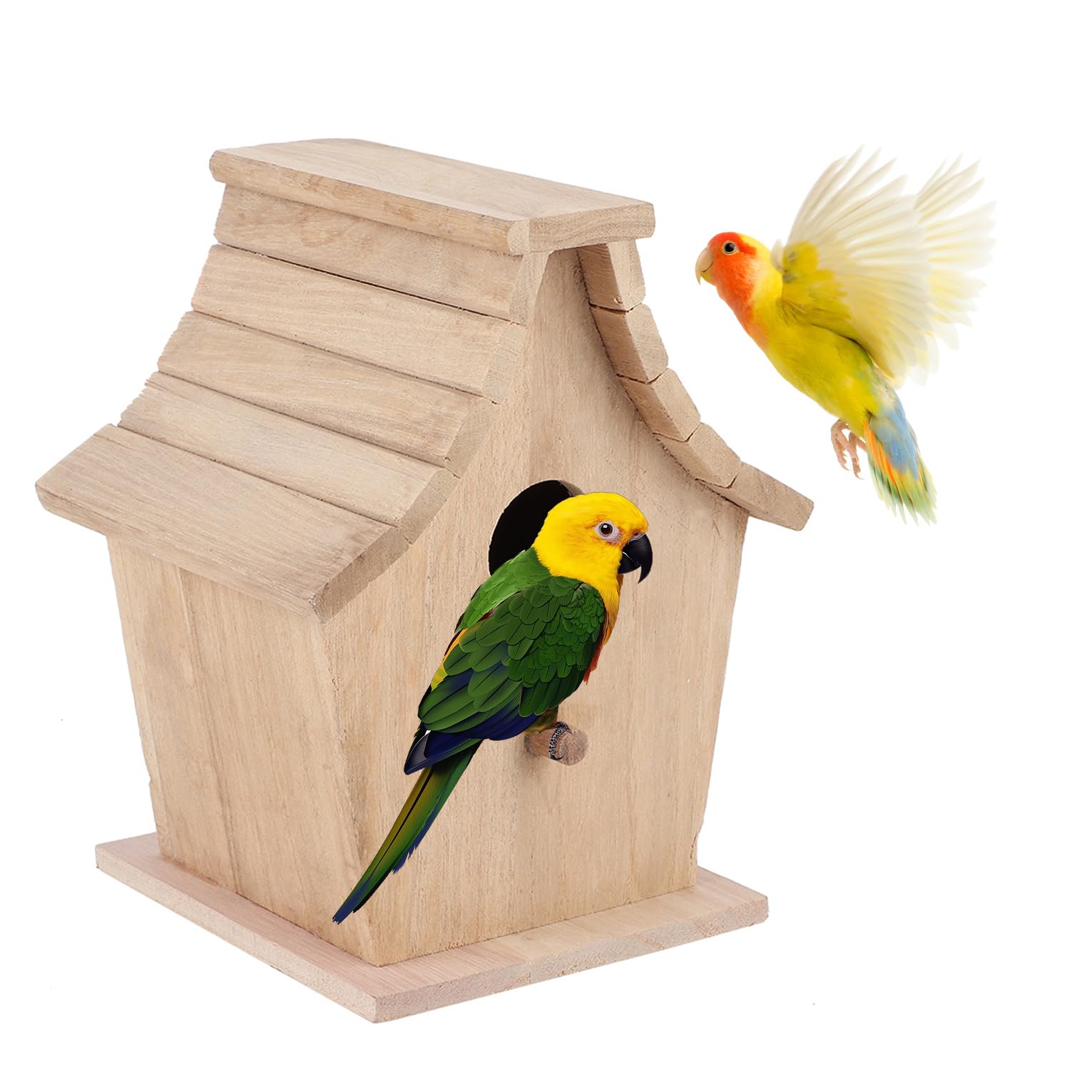 Wooden Birdhouse, Outdoor Hanging Bird House DIY Birdhouse for Kids Window Bird House Nesting Boxes Birdhouse Arts Crafts for Garden Balcony Courtyard