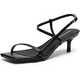 DREAM PAIRS Women's Low Kitten Heels Square Open Toe Ankle Strap Party Wedding Dressy Sandals Shoes