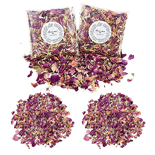 FINEVERNEK 14 Packs of Wedding Confetti Natural Petal Confetti Throwing Dried Rose Flowers Biodegradable Wedding Party Decoration Dried Rose Petal Confetti