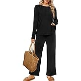 WIHOLL Womens Two Piece Outfits Lounge Sets Cozy Sweater Loungewear with Pockets 2026