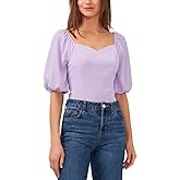 Riley & Rae Womens Smocked Puff Sleeve Pullover Top
