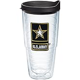Tervis Made in USA Double Walled Army Gold Star Logo Insulated Tumbler Cup Keeps Drinks Cold & Hot, 24oz, Classic