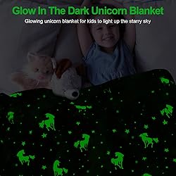 Unicorn Glow in The Dark Blanket, Unicorn Blanket
