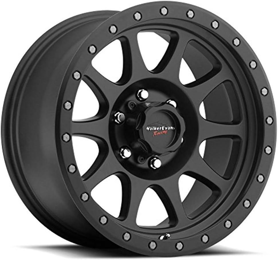 Walker Evans 504SB Legacy Satin Black with Satin Black X-LOK Lip Wheel with Painted Finish (17 x 8.5 inches /6 x 135 mm, 1 mm Offset)