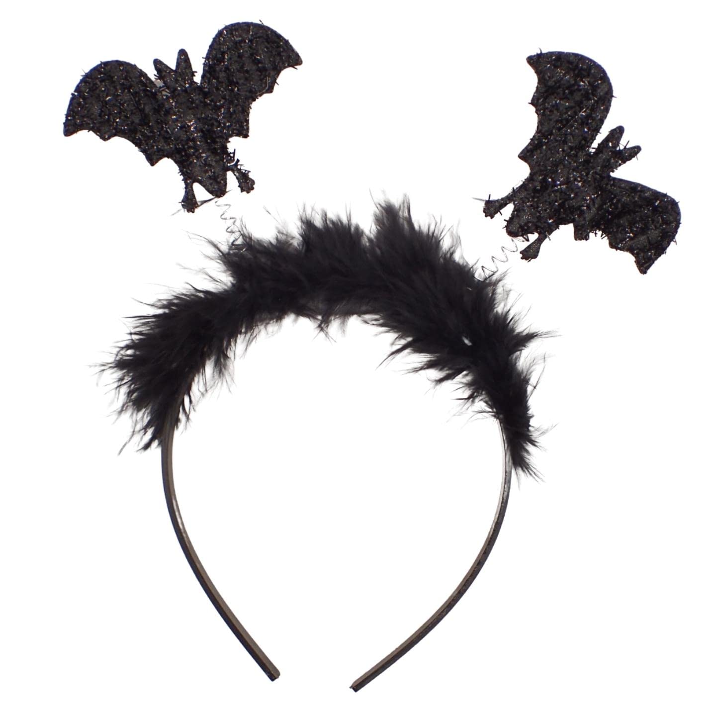 Topkids Accessories Spooky Halloween Costume Horns & Boppers, Womens Halloween Headband, Halloween Black Bat Headwear, Accessories, Scary Costume Ears for Party (Black Glitter Bats)