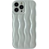 Caseative for iPhone 13 Pro Max Case, Grey | Water Ripple Pattern Curly Wave Frame Soft