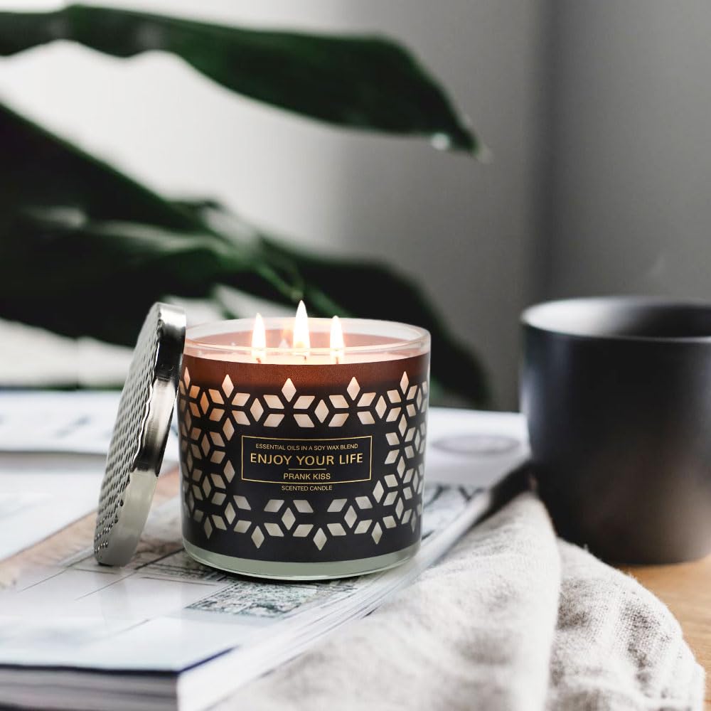 Scented Candles, Large Jar Candles for Home Scented, Strong Lavender Candles Gift for Women Stress Relief, 14.6 Oz Smokeless Aromatherapy Candle for Home, 100% Natural Soy Candle,125 Hours: Home Improvement