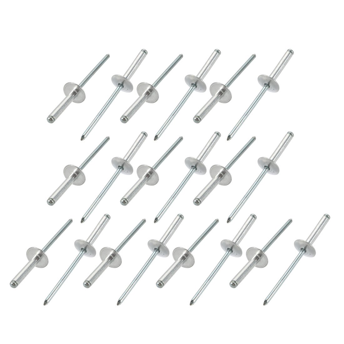 Sourcingmap 20 Pcs 3.2mm x 16mm Aluminum Open End Large Flange Blind Rivets