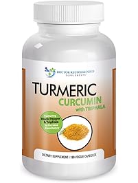 Turmeric Curcumin-2250mg/d-180 Veg Caps-95% Curcuminoids w/Black Pepper Extract (Piperine) - 750mg capsules - 100% ORGANIC Turmeric - with Triphala