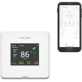 YoLink Thermostat 2, Smart Heat Pump Thermostat, YS4004 | Dual-Stage HVAC, Schedules, External Sensor Support, Remote App Control, LoRa YoLink Protocol Up to 2034 Feet, Hub Required