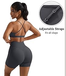 OMKAGI 2 Piece Workout Sets for Women Open Back