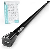 LIONSCOOL Barbell Weighted Workout Bar | Weight bar for exercise, solid steel build, slip-proof grip, anti roll ends, fit multiple exercises, stable &amp; well-packed