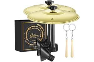 GADINAN Mini Car Drum Cymbal For Car Air Vent (Gold) – Crash Cymbal Dashboard Ornament Accessory for Musicians, Drummers, Music Lovers – Funny Auto Interior Gift for Men Women Teens (2PCS Gold)