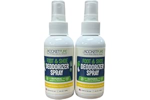 Foot & Shoe Deodorizer Spray 2pc, Natural Odour Eliminator with Lemon & Sweet Orange Peel Oils