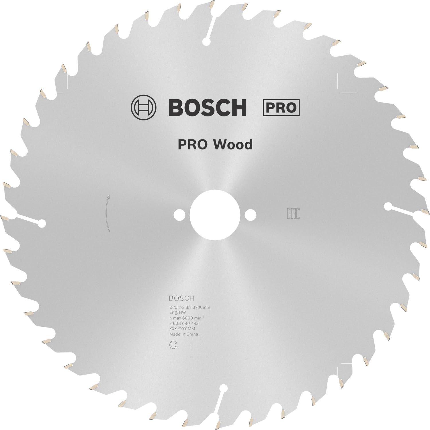 Bosch 1x PRO Wood Circular Saw Blade for Corded Table Saws (for Softwood, Hardwood, Ø mm, Professional Accessory Table Circular Saw)