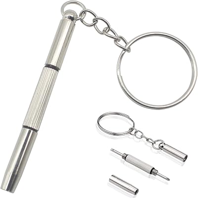 LRMYS 3-in-1 Mini Screwdriver Keychain Stainless Steel Eyeglass Watch Jewelry