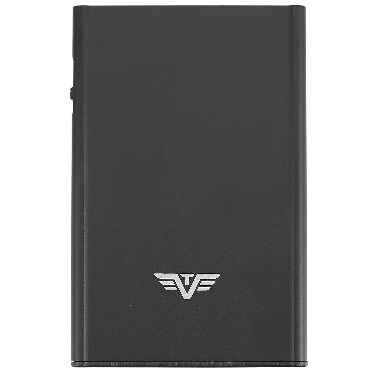 Tru Virtu® Card Holder Click & Slide Black Magic I Credit Card Holder Wallet I Card-Holder-RFID-NFC-Protection I Aluminium Card-case I Card Storage I Slim Wallet